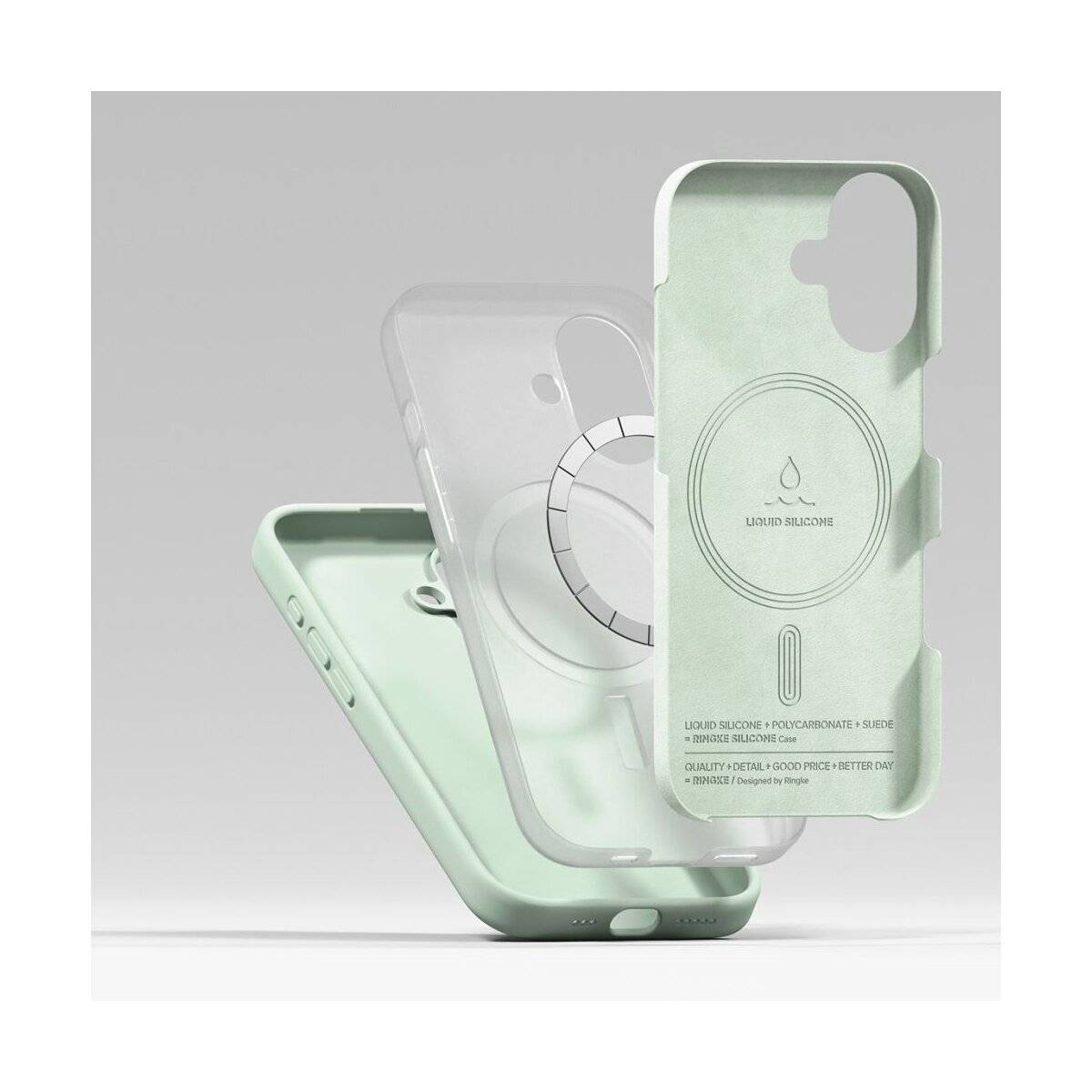 Ringke Silikon Magnetische magnetisch Hülle Kompatibel mit iPhone 17 Pro Minze