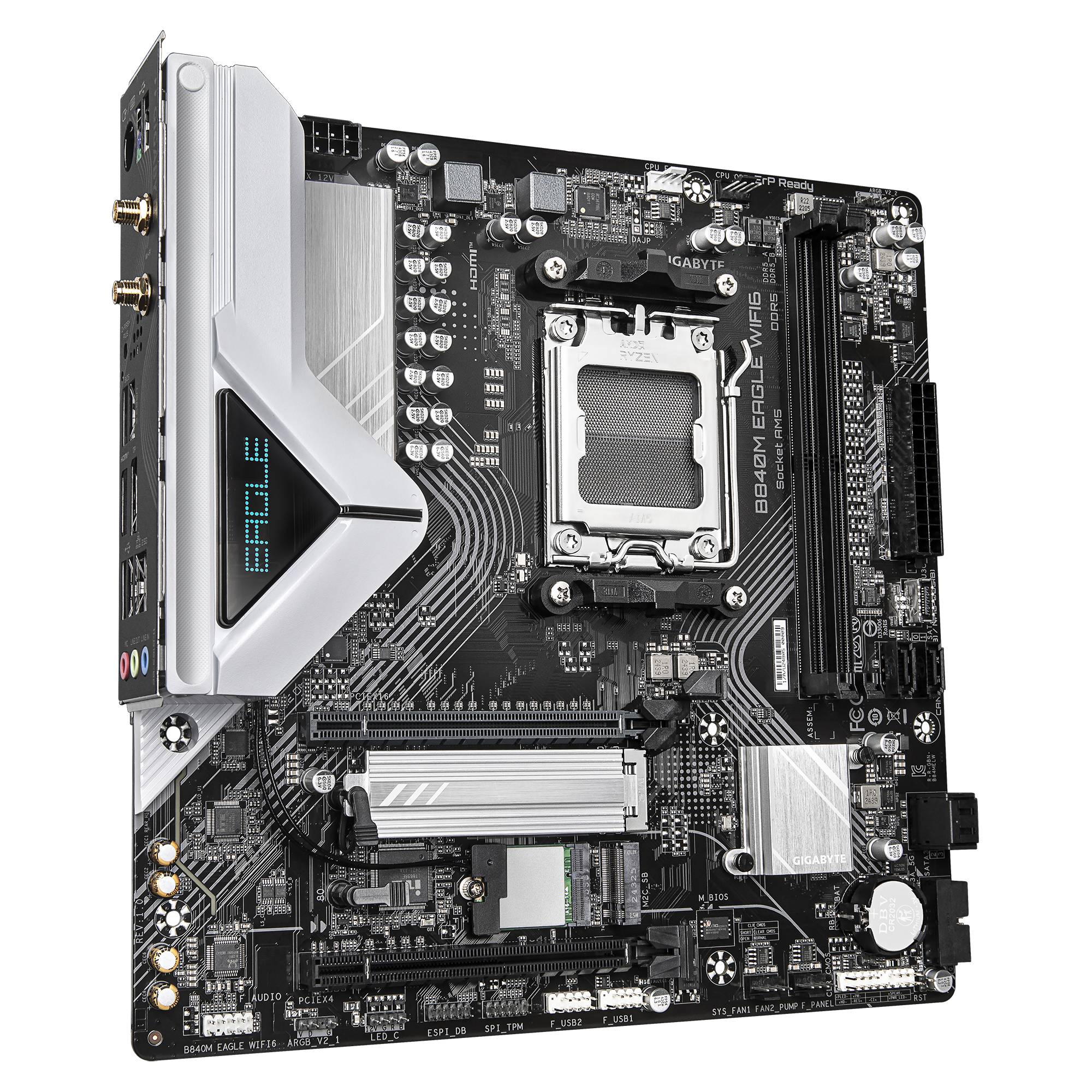 Gigabyte B840M EAGLE WIFI6 - Motherboard - micro ATX - Socket AM5 - AMD B840 Chipsatz - USB-C 3.2 Gen 1, USB 3.2 Gen 1 - Wi-Fi 6, Bluetooth, 2.5
