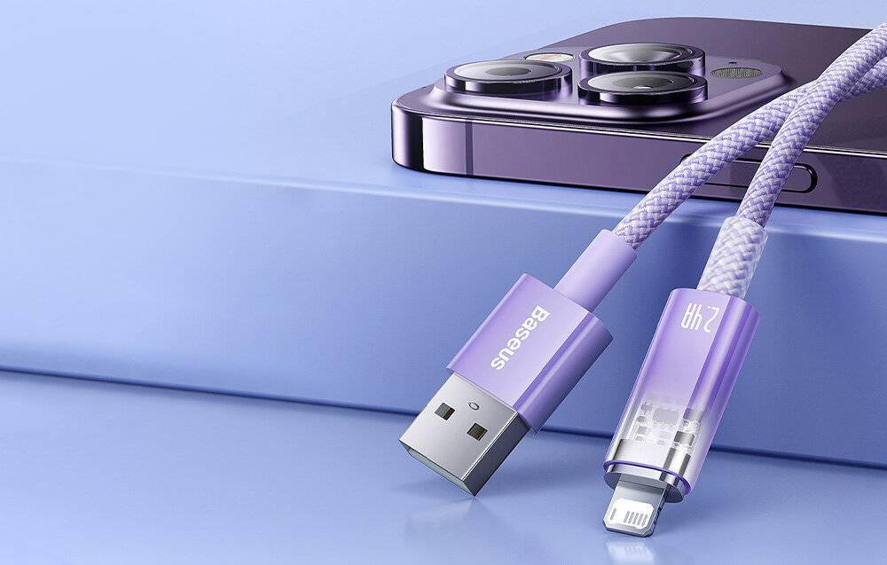 Schnellladekabel Baseus USB-A zu Lightning Explorer Series 1m 2.4A (lila)