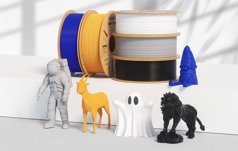 ELEGOO Rapid PLA+ Filament, Schwarz, 1.75 mm, 1 kg, für Hochgeschwindigkeitsdruck