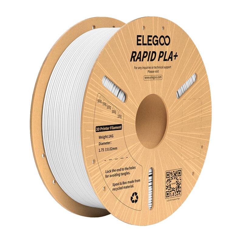 Elegoo Rapid PLA+ Filament, Weiß, 1,75mm, 1kg, für Hochgeschwindigkeit bis 600 mm/s