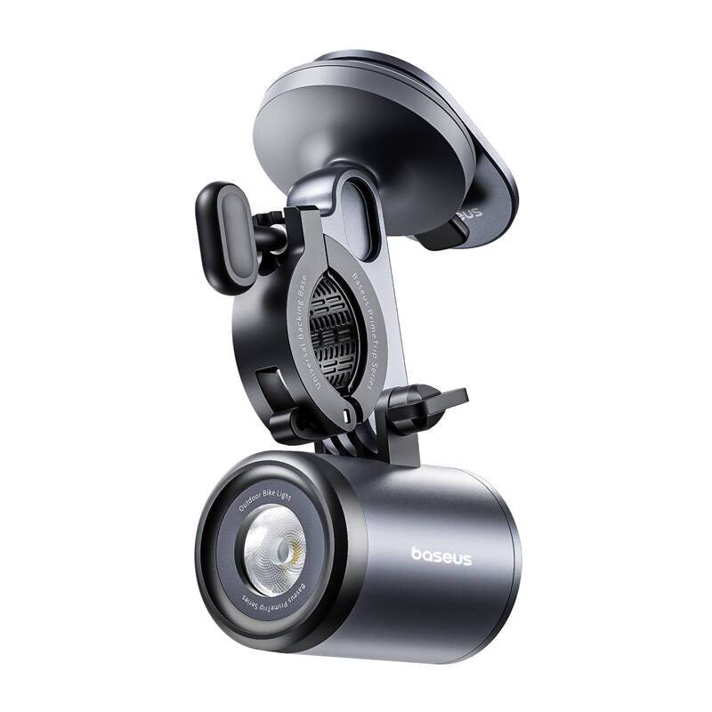 Baseus PrimeTrip 2-in-1 Fahrradhalterung, Telefonhalterung + Taschenlampe (schwarz)