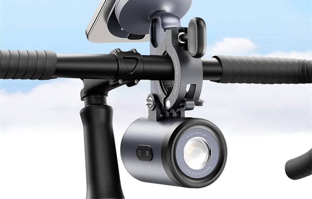 Baseus PrimeTrip 2-in-1 Fahrradhalterung, Telefonhalterung + Taschenlampe (schwarz)