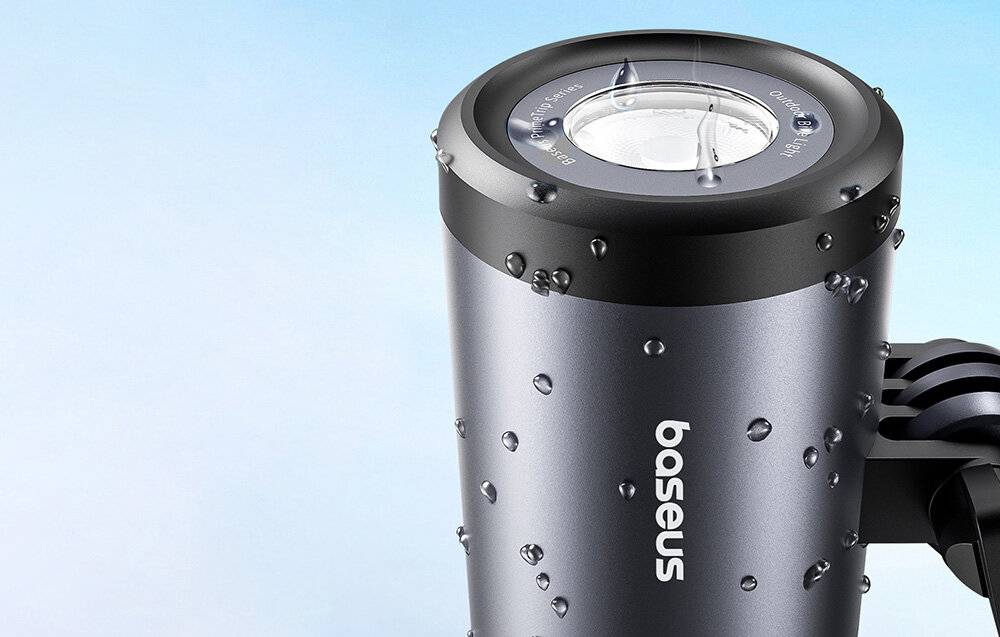 Baseus PrimeTrip 2-in-1 Fahrradhalterung, Telefonhalterung + Taschenlampe (schwarz)