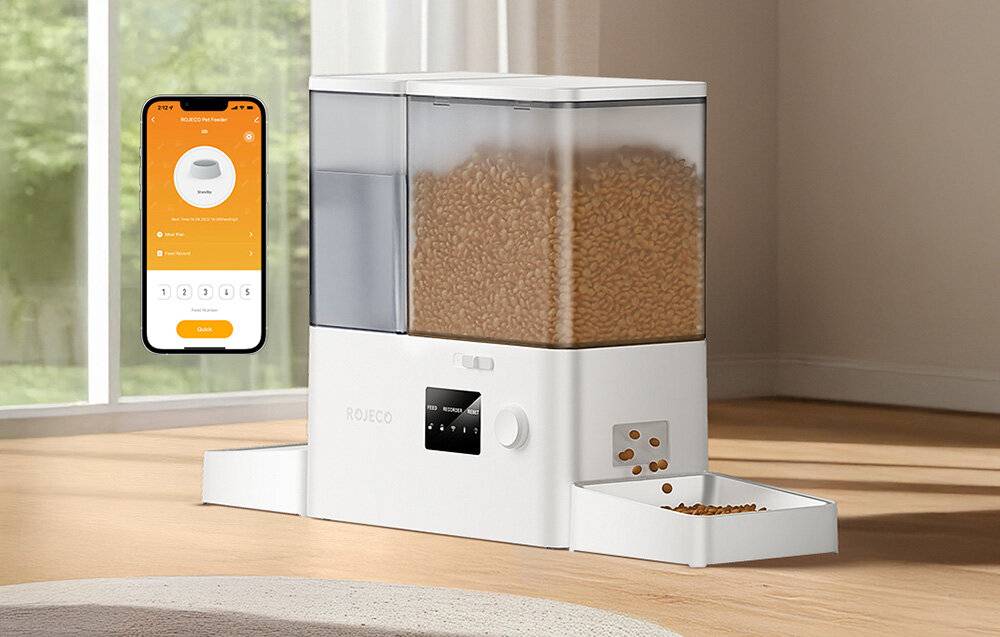 Rojeco New 2 in 1 Haustier Wasser-Brunnen &amp; Feeder WiFi (weiß)