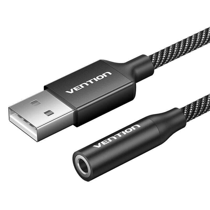Externe USB-Soundkarte mit einem Anschluss Vention Gome 1m (schwarz)