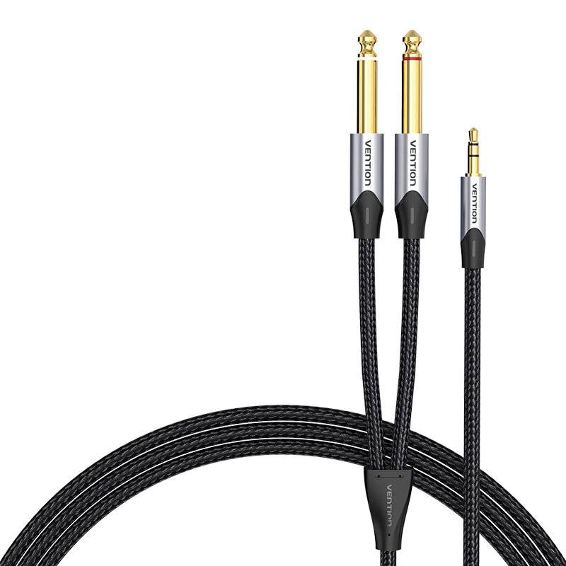 Audiokabel Miniklinke 3,5mm auf 2x Klinke 6,35mm Stecker Vention BARHK 8m