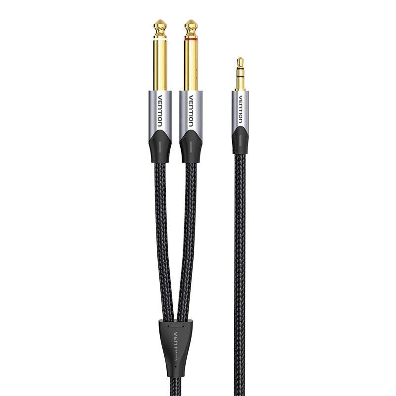 Audiokabel Miniklinke 3,5mm auf 2x Klinke 6,35mm Stecker Vention BARHL 10m
