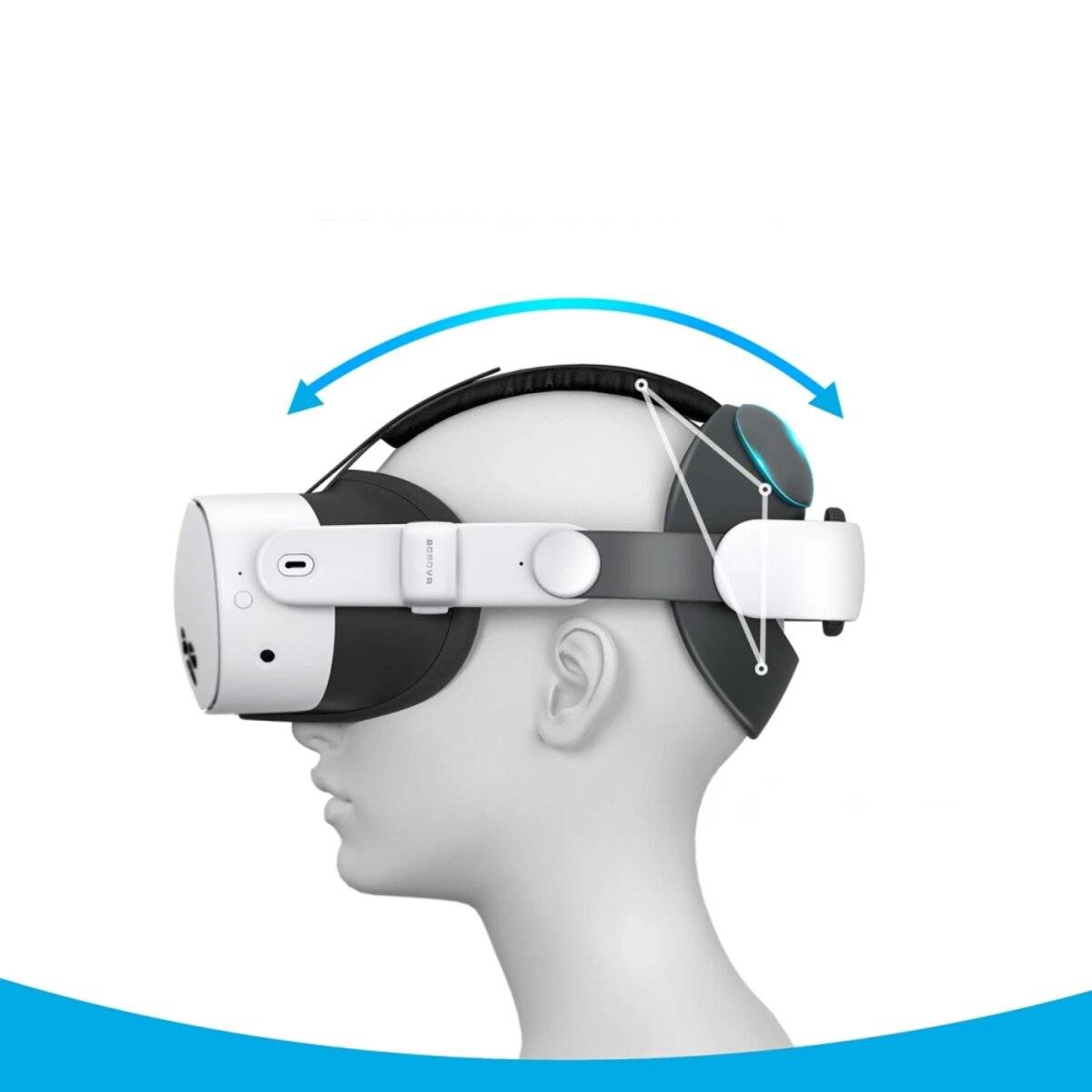 BoboVR E3 Kopfband kompatibel mit Meta Quest 3 und 3S, Weiß Schwarz
