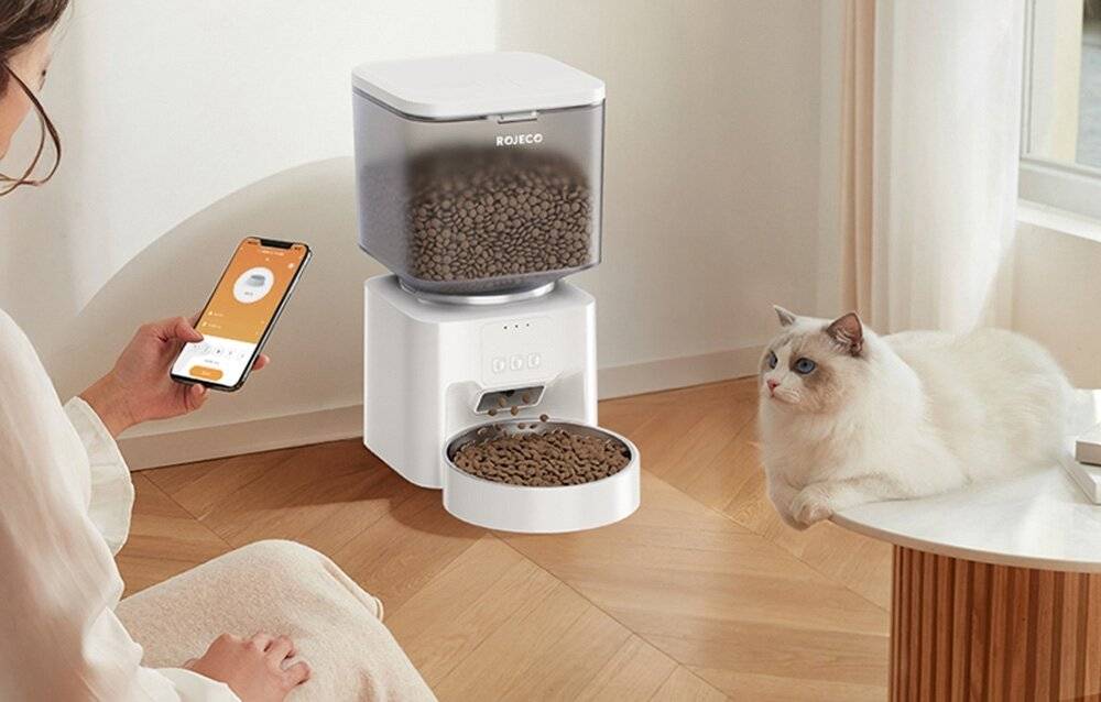 Rojeco 4.5L Automatischer Tierfutterautomat WiFi Version Sin