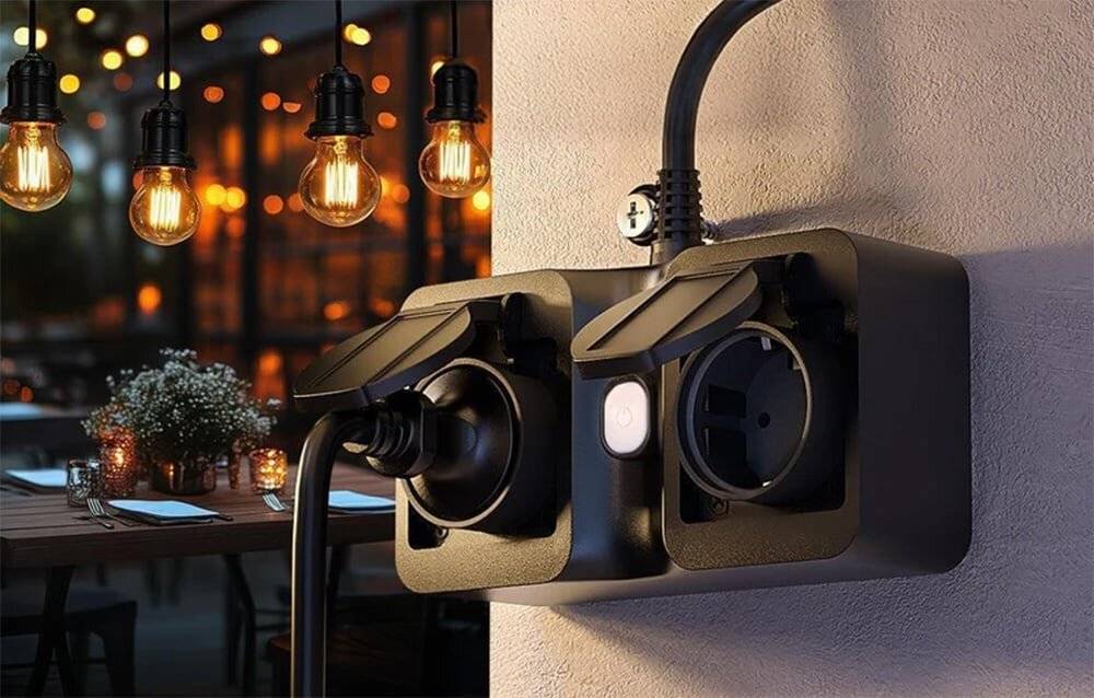 Meross MOP320MA-EU WLAN-Smart-Steckdosenleiste, für den Außenbereich, IP44 (Matter)