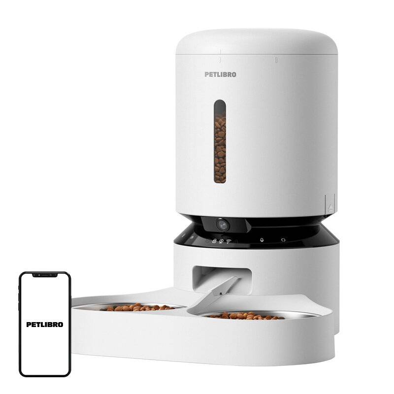 Petlibro Granary Kamera-Futterspender mit Doppelschale, 5L (weiß)
