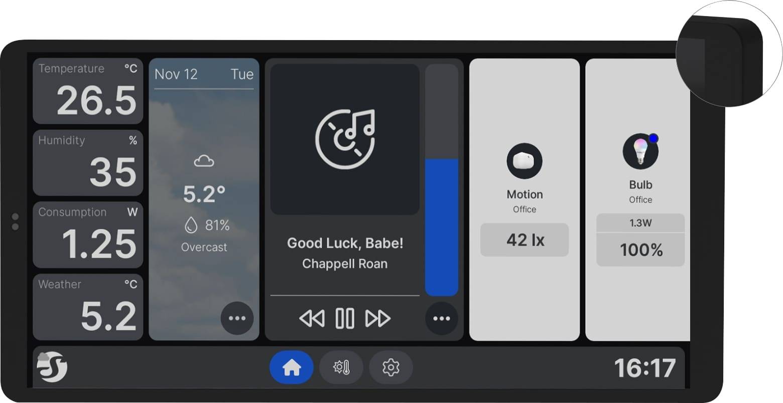 SHELLY Wanddisplay Wall Display X2 weiß + Blu H&T Ivory