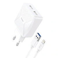 GaN Foneng EU50 Ladegerät, 35W 2x USB-C auf Typ-C auf Lightning (weiß) GaN Foneng EU50 Ladegerät, 35W 2x USB-C auf Typ-C auf Lightning (weiß)