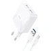 GaN Foneng EU50 Ladegerät, 35W 2x USB-C auf Typ-C auf Lightning (weiß) GaN Foneng EU50 Ladegerät, 35W 2x USB-C auf Typ-C auf Lightning (weiß)