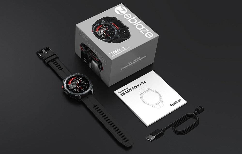 Zeblaze Stratos 4 Smartwatch (Schwarz)