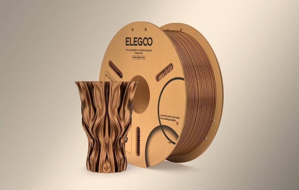 Elegoo PLA Filament Bronze, 1,75 mm, 1 kg Spule, ± 0,02 mm Toleranz