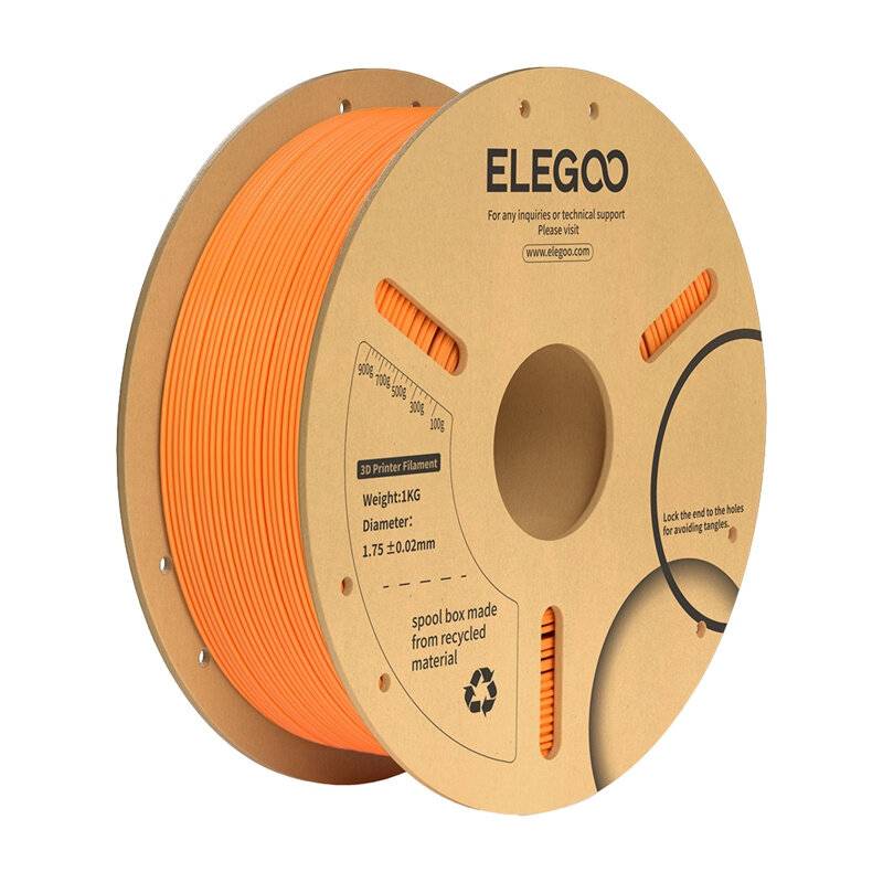 ELEGOO PLA+ Filament, 1.75 mm, 1 kg, Orange, Hohe Präzision