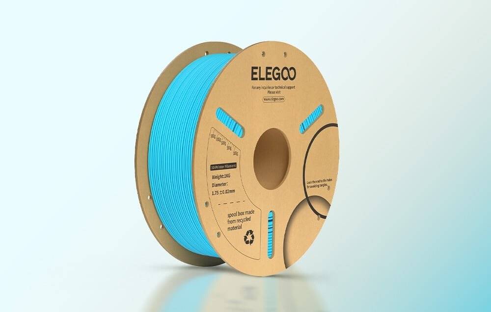Elegoo PLA+ Filament, Blau, 1,75 mm, 1 kg Spule, hohe Zähigkeit, für FDM-Drucker