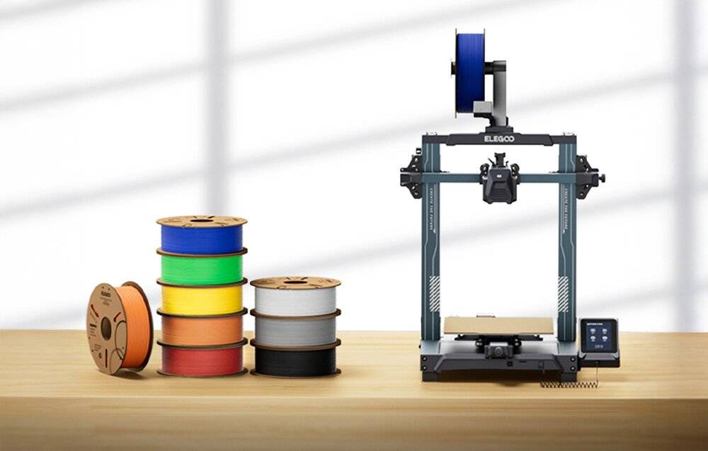 Elegoo PLA+ Filament 1,75 mm, Sterngrau, 1 kg Spule für FDM-3D-Drucker