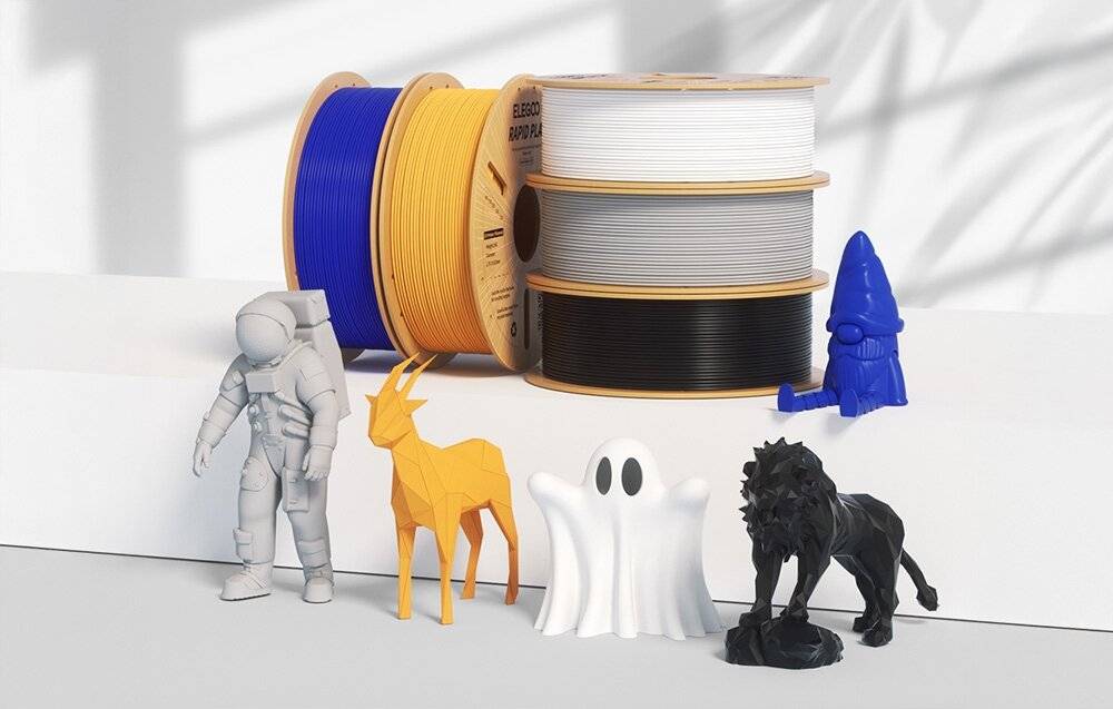 ELEGOO Rapid PLA+ Filament, Grau, 1.75 mm, 1 kg, für High-Speed-Druck bis 600 mm/s