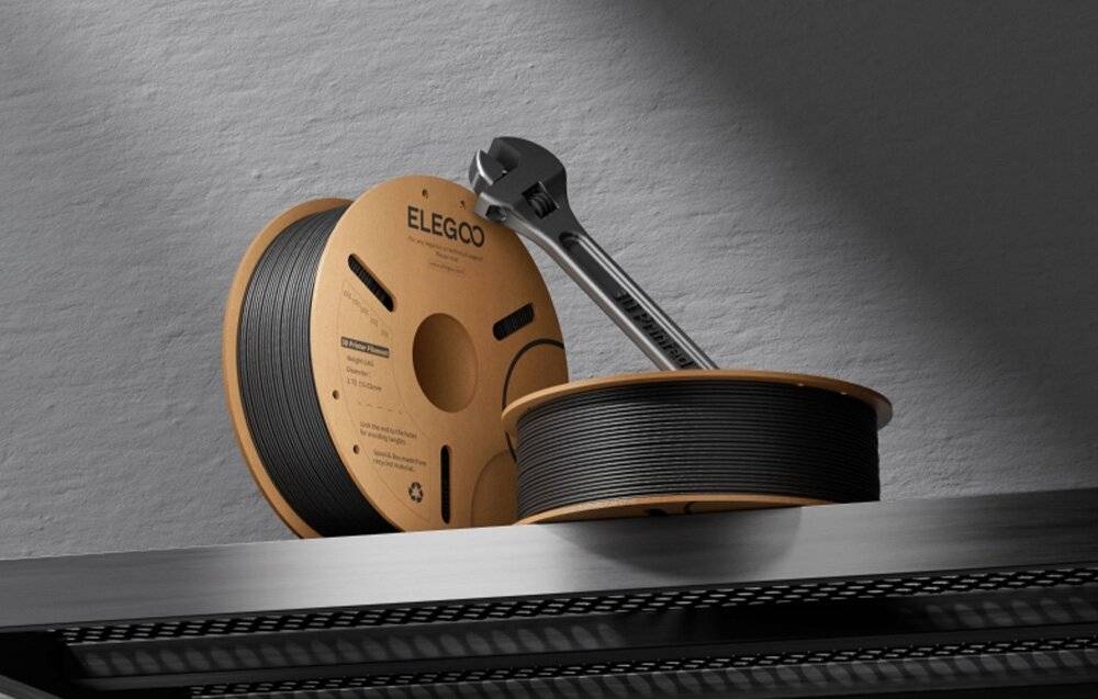 ELEGOO PLA-CF Filament, 1,75 mm, Schwarz, 1 kg Spule