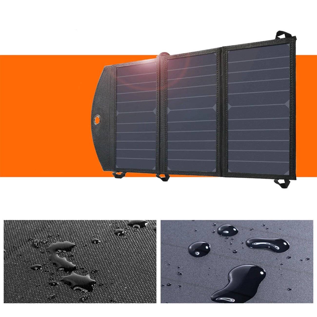 Choetech SC001 faltbares Solarladegerät 19W 2x USB-A - Schwarz