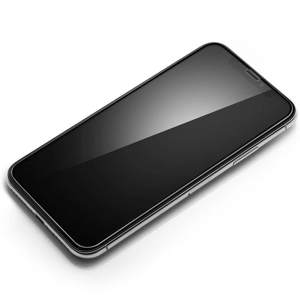 Spigen Glass FC gehärtetes Glas schwarzem Rahmen iPhone X/XS/11 Pro