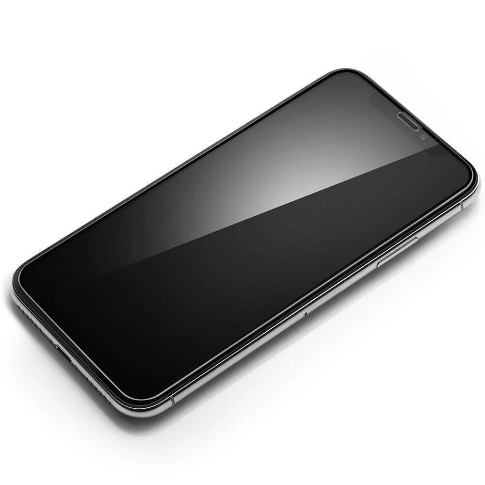 Spigen Glass FC gehärtetes Glas schwarzem Rahmen iPhone X/XS/11 Pro