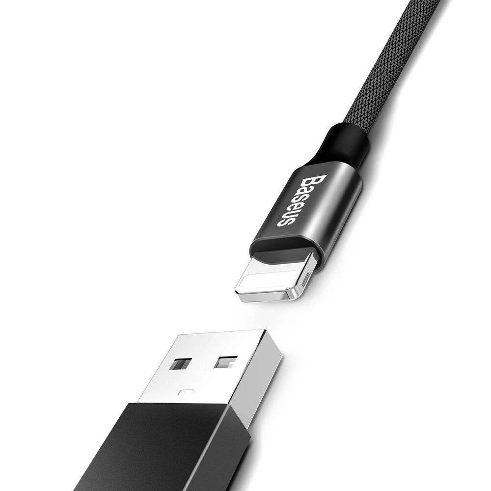 Baseus Yiven USB / Lightning Ladekabel Datenkabel Textilkabel Gewebekabel 1,8M schwarz CALYW-A01