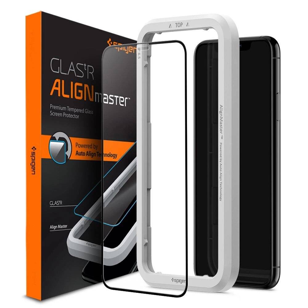Spigen ALM Glass FC Schutzglas iPhone 11 / XR - Schwarz