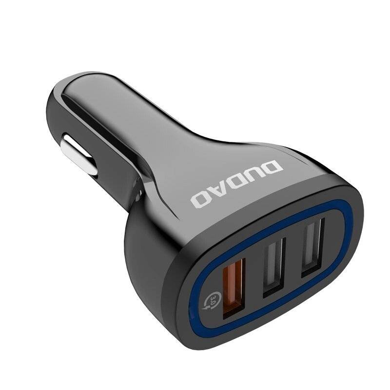 Dudao Autoladegerät Quick Charge 3.0 QC3.0 2.4A 18W 3x USB Schwarz R7S