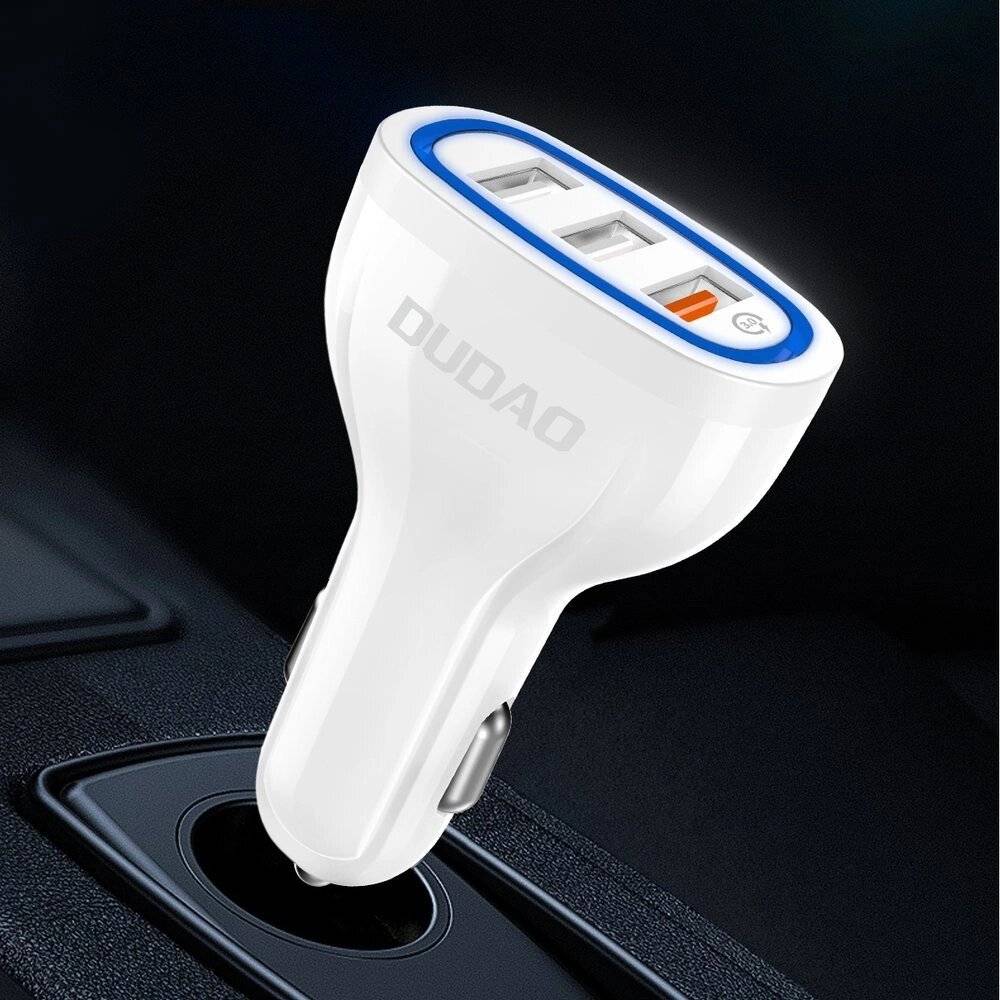 Dudao Autoladegerät Schnellladung Quick Charge 3.0 QC3.0 2,4A 18W 3x USB weiß R7S
