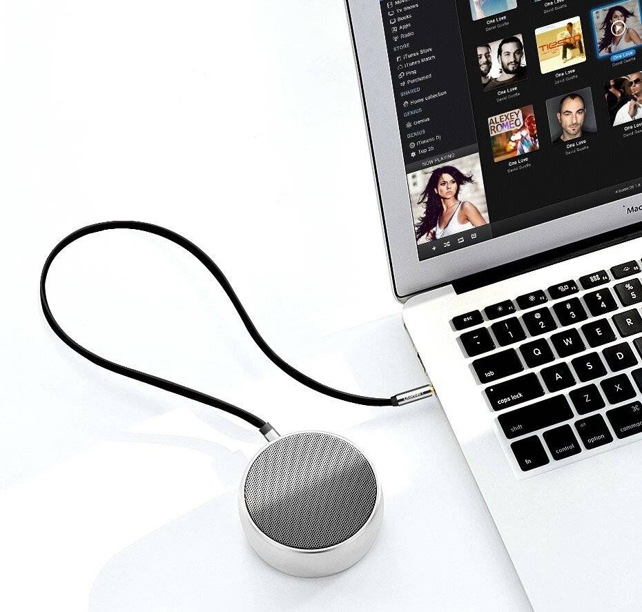 Ugreen Flachkabel AUX Audiokabel 3,5 mm Miniklinke 1m Silber 10597