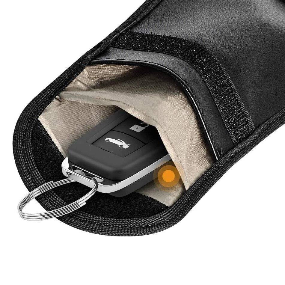 Anti-Diebstahl-Autoschlüsseltasche Radioblockiertasche Keyless Faraday Box Cage 14cm 10cm Schwarz