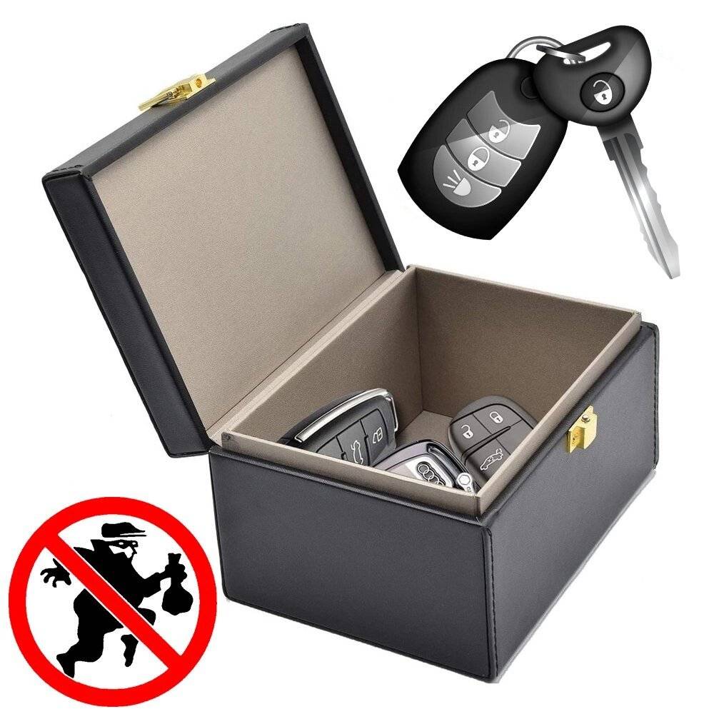 Signal blocking chest Funkblockierbox Faraday Box Autoschlüssel Telefon schwarz