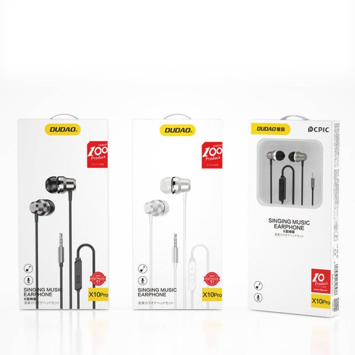 Dudao In-Ear-Kopfhörer Headset Fernbedienung Mikrofon 3,5 mm Miniklinke weiß X10 Pro