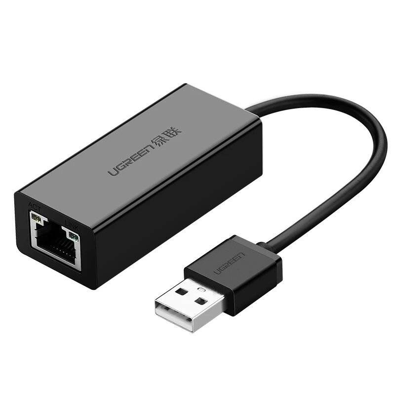 Ugreen externe Netzwerkkarte RJ45 - USB 2.0 100 Mbit/s Ethernet schwarz CR110 20254
