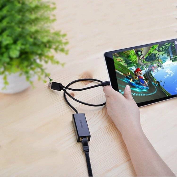 Ugreen externe Netzwerkkarte RJ45 - USB 2.0 100 Mbit/s Ethernet schwarz CR110 20254