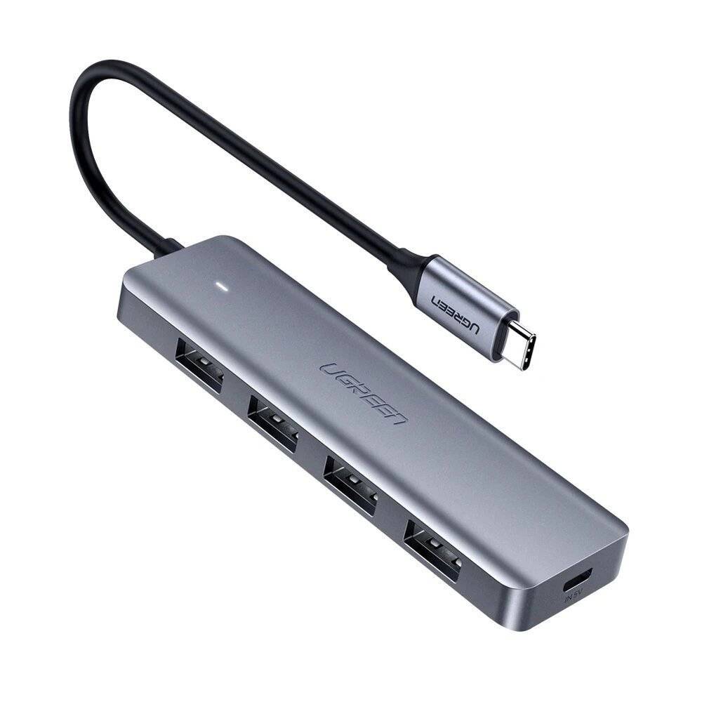 Ugreen USB Typ C HUB - 4x 3.2 Gen 1 USB-C Stromanschluss grau CM219 70336