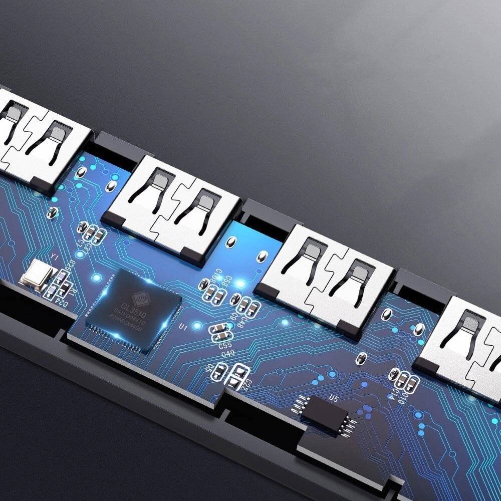 Ugreen USB Typ C HUB - 4x 3.2 Gen 1 USB-C Stromanschluss grau CM219 70336