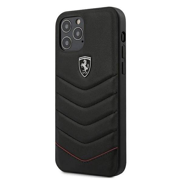 Ferrari FEHQUHCP12LBK iPhone 12 Pro Max 6.7″ schwarz/schwarz Hardcase Off Track Quilted