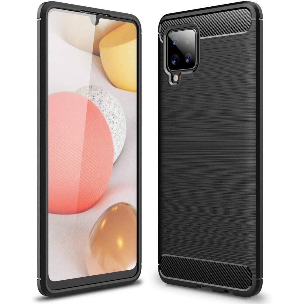 Carbon Case Flexibel Handyhülle TPU Schutzhülle Samsung Galaxy A42 5G schwarz