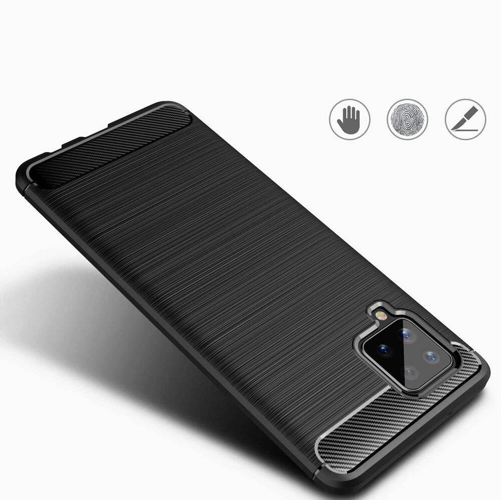 Carbon Case Flexibel Handyhülle TPU Schutzhülle Samsung Galaxy A42 5G schwarz