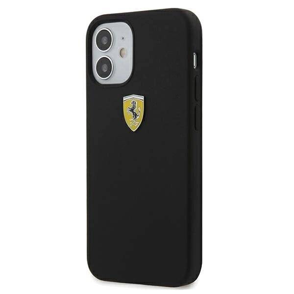 Ferrari FESIHCP12SBK iPhone 12 mini 5.4″ schwarz/schwarz Hardcase On Track Silicone