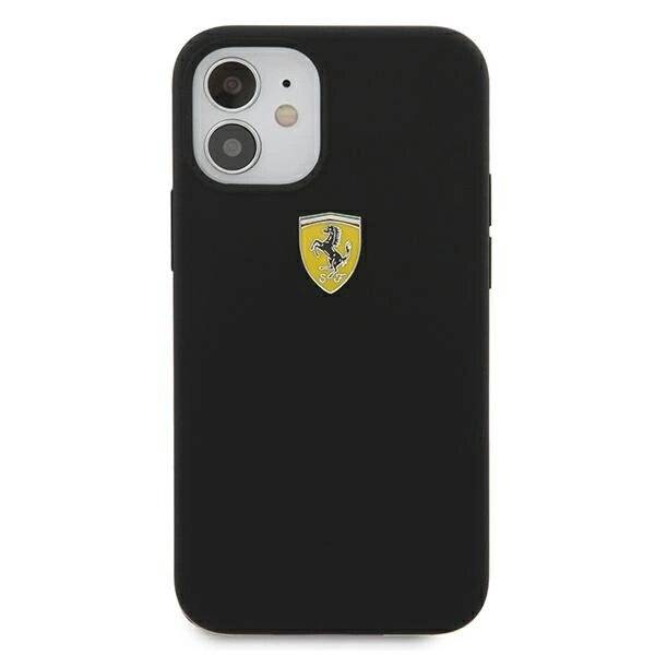 Ferrari FESIHCP12SBK iPhone 12 mini 5.4″ schwarz/schwarz Hardcase On Track Silicone