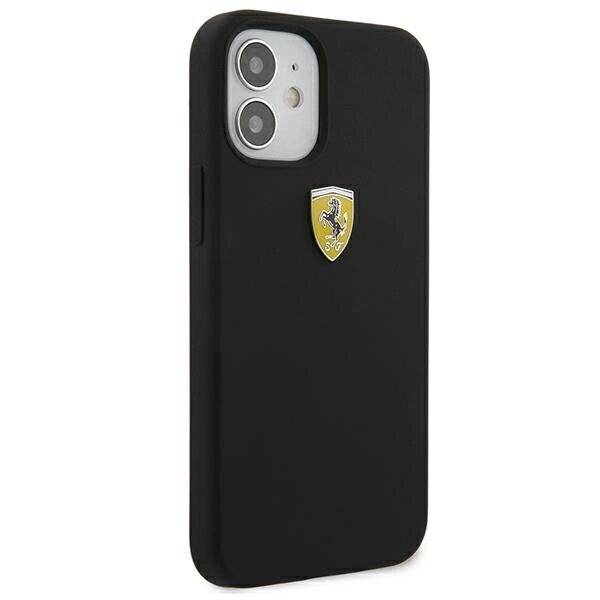 Ferrari FESIHCP12SBK iPhone 12 mini 5.4″ schwarz/schwarz Hardcase On Track Silicone