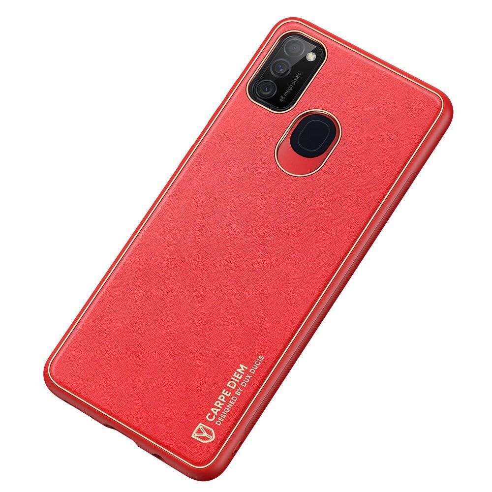 Dux Ducis Yolo elegantes Cover ökologischem Leder Samsung Galaxy M30s rot