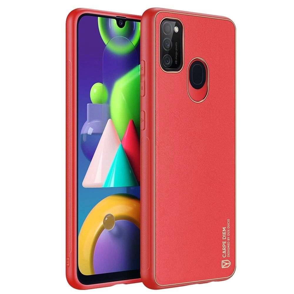 Dux Ducis Yolo elegantes Cover ökologischem Leder Samsung Galaxy M30s rot