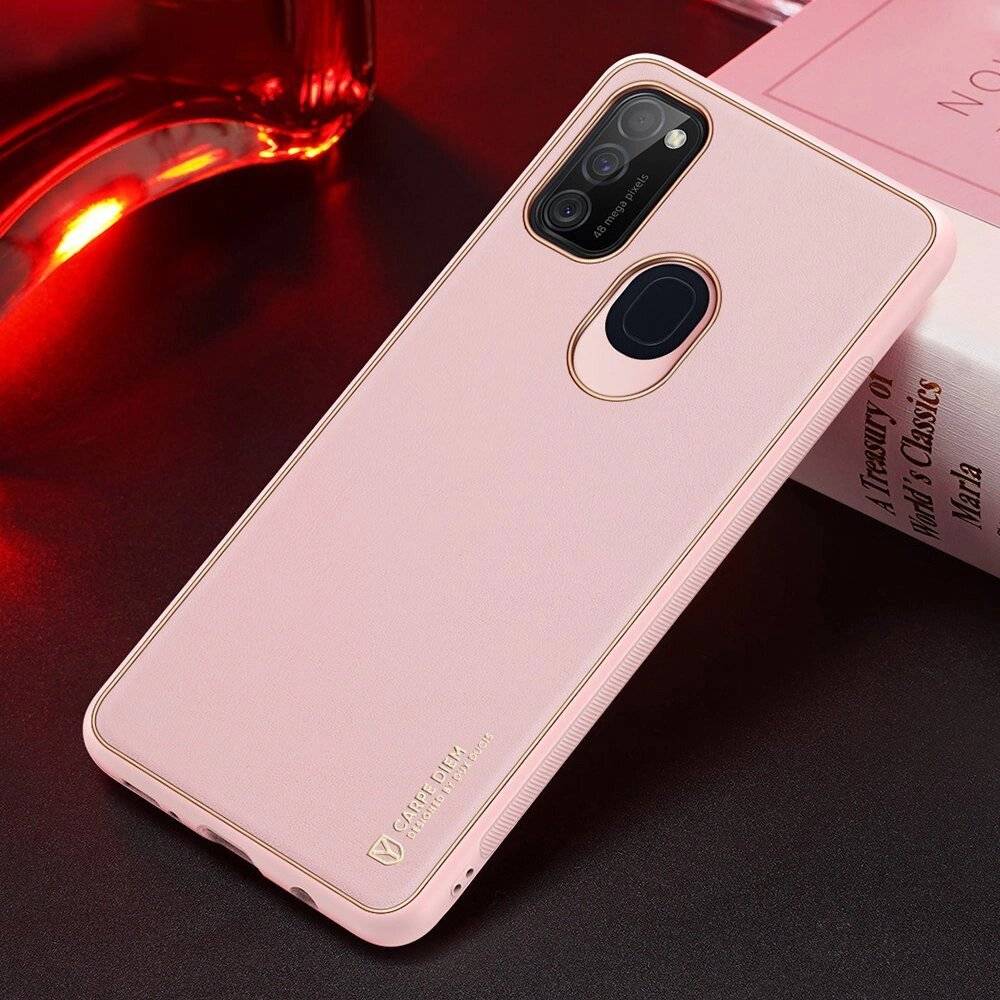 Dux Ducis Yolo elegantes Cover ökologischem Leder Samsung Galaxy M30s pink